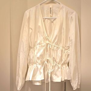 Missguided BOHO ruched Blouse, NWT, Size S